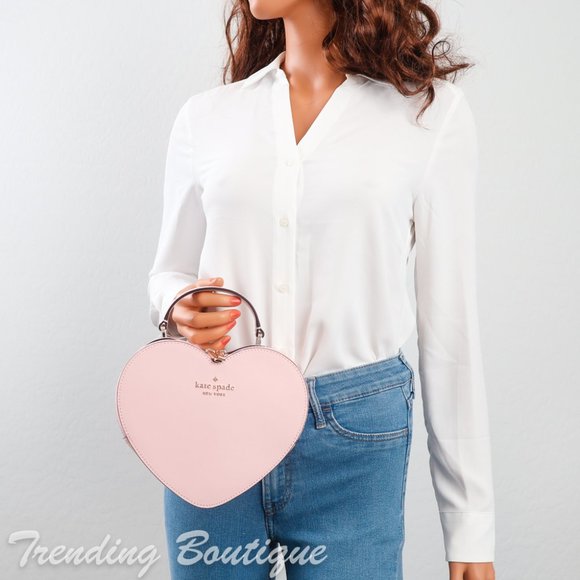 NWT Kate Spade New York Love Shack Heart Crossbody in Chalk Pink - Picture 2 of 13